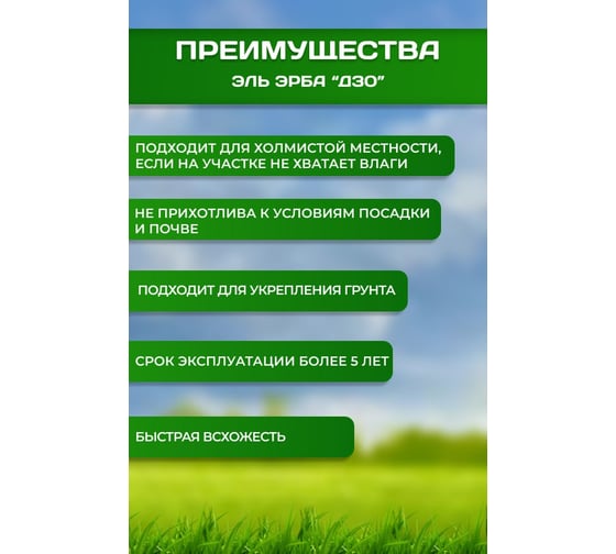 Газонная травосмесь Эль-Эрба "ДЗО" 5 кг E115