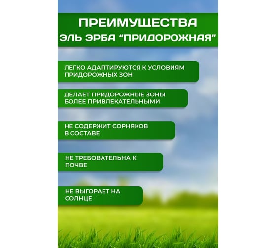 Газонная травосмесь Эль-Эрба "Придорожная" 20 кг E0220