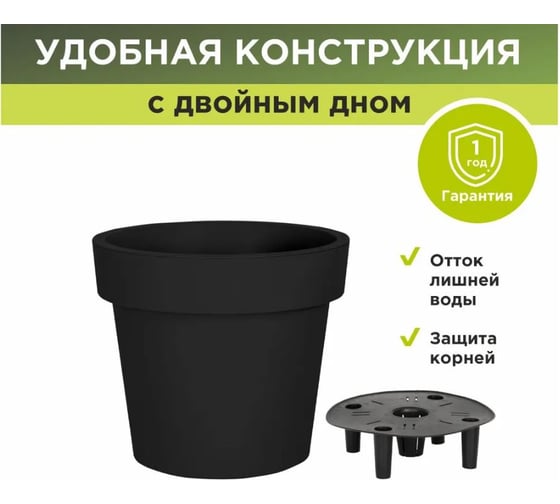 Кашпо OLA DOM LOFT 8 литров, антрацит ЭП 134711