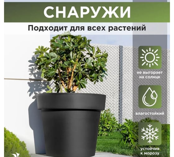 Кашпо OLA DOM LOFT 8 литров, антрацит ЭП 134711
