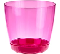 Кашпо с поддоном IDEA ОРХИДЕЯ D140мм, 1.5л М 3050 Розовый прозрачный