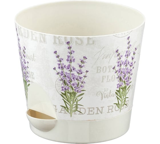 Кашпо IDEA НИКА ДЕКО D150мм, 1.6л, с прикорневым поливом, М 3077 лаванда 1