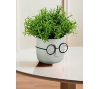 Кашпо IDEA Стив D115 мм, 0.65л, со вставкой белый ротанг М 3079 белый ротанг