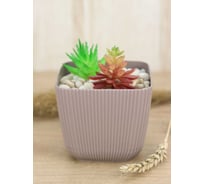 Кашпо IDEA ПИКАНТО 110x110мм, 0.65л М 3208 французcкий серый