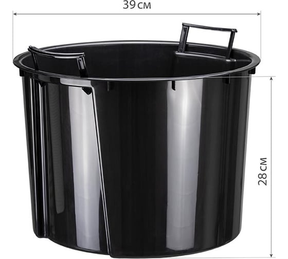 Кашпо IDEA ПИЛАР круглое, D390, H750 мм, 23/69л, с вкладышем, М 3088 Смоки