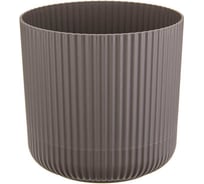 Кашпо IDEA ВЕЛЬВЕТ D140 мм, 1.6 л, с пристегнутым поддоном М 3180 французcкий серый