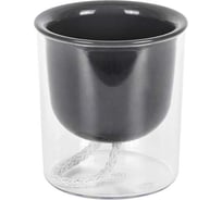 Кашпо IDEA ГРЕВИ D95 мм, H105 мм, 0.28 л, с фитильным поливом М 3130 Графитовый