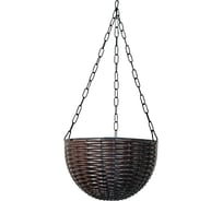 Кашпо подвесное ЭЛЕТЕХ мет. темный ротанг, d 340 мм 4845000005