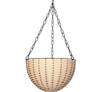 Кашпо подвесное ЭЛЕТЕХ мет. светлый ротанг d 380 мм 4845000001