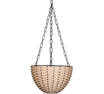 Кашпо подвесное ЭЛЕТЕХ мет. светлый ротанг d 340 мм 4845000002