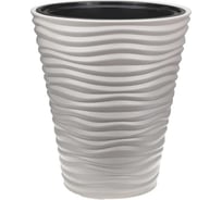 Кашпо IDEA ДЮНА D340 мм, H385 мм, 19.5 л, со вставкой М 3401 Кремовый