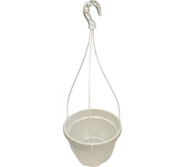 Кашпо Мультипласт Групп НИКА с подвесом и поддоном 200мм 3л белое MPG6337