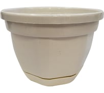 Кашпо Мультипласт Групп НИКА с поддоном 200мм 3л белое MPG6276