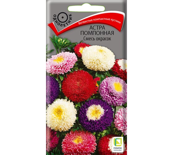 Астра помпонная Агрохолдинг ПОИСК Смесь окрасок 0,3гр 150337 1