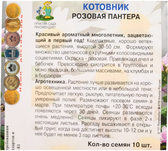 Котовник Агрохолдинг ПОИСК Розовая пантера 10 шт 787327
