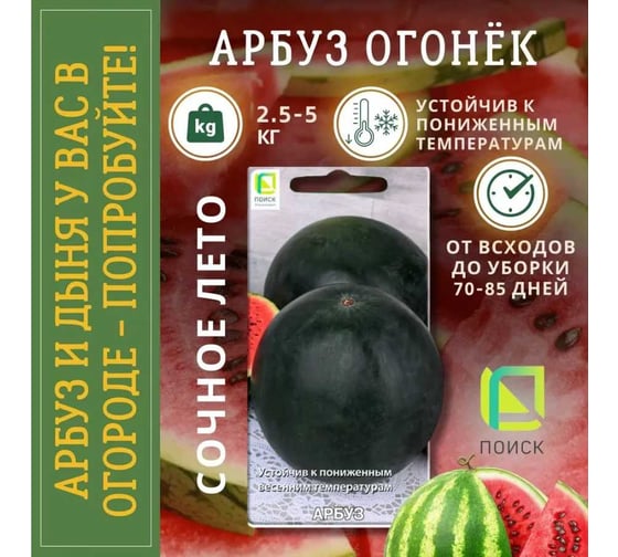 Арбуз Агрохолдинг ПОИСК Огонек 15шт ЧБ 722978
