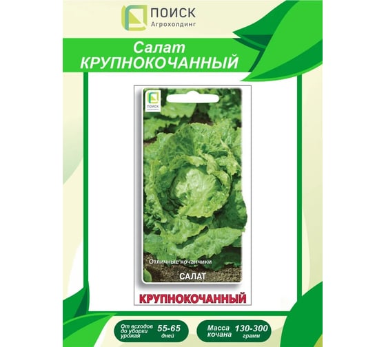 Салат Агрохолдинг ПОИСК Крупнокочанный 1гр ЧБ 470493