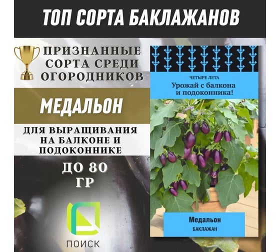 Баклажан Агрохолдинг ПОИСК Медальон (А) 5шт 701055