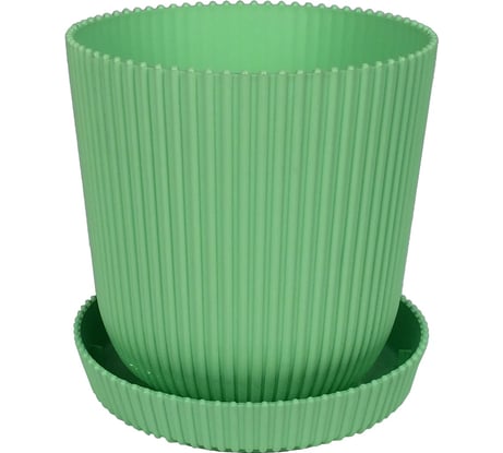 Горшок для цветов с поддоном Тек-А-Тек Le Gaufre D=15.5 2.4Л зеленый 803-1