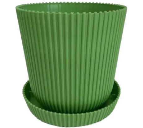 Горшок для цветов с поддоном Тек-А-Тек Le Gaufre D=15.5 2.4Л Св.зеленый 803-29