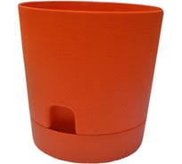 Горшок для цветов с поддоном Тек-А-Тек Waffle d=14 см, 1.4 л, оранжевый 510-23