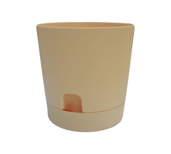 Горшок для цветов с поддоном Тек-А-Тек Waffle d=17.5 см, 2.8 л, бежевый 520-4 1