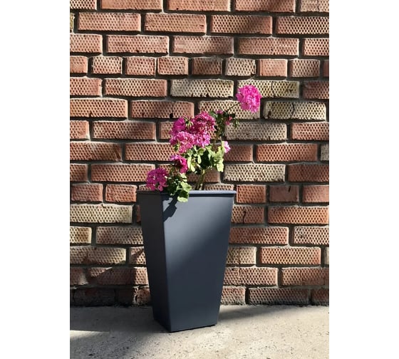Горшок для цветов Тек-А-Тек Carre 26x26 см, 19л(10,5л) графит 1300-22