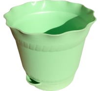 Горшок для цветов с поддоном Тек-А-Тек Aquarelle D=11.7, 0.5 л, зеленый 901-1