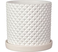 Горшок ООО КОМПОЗИТ Грань белый цилиндр №2 КБ-Ц2-217-03