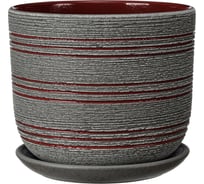 Горшок ООО КОМПОЗИТ Лофт серо-красный бук №3 КС-Бук3-25-70