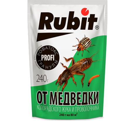 Средство от медведки, проволочника, колорадского жука RUBIT РОФАТОКС 240 г, дой-пак 133100
