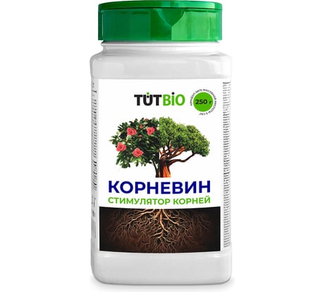 Стимулятор корнеобразования TUT БИО КОРНЕВИН 250 г, банка с крышкой сито 139839