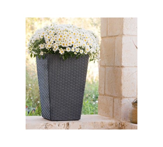 Кашпо Keter Rattan Planter S коричневое