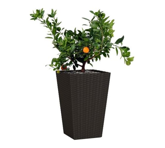 Кашпо Keter Rattan Planter M коричневое 1