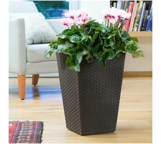 Кашпо Keter Rattan Planter M коричневое