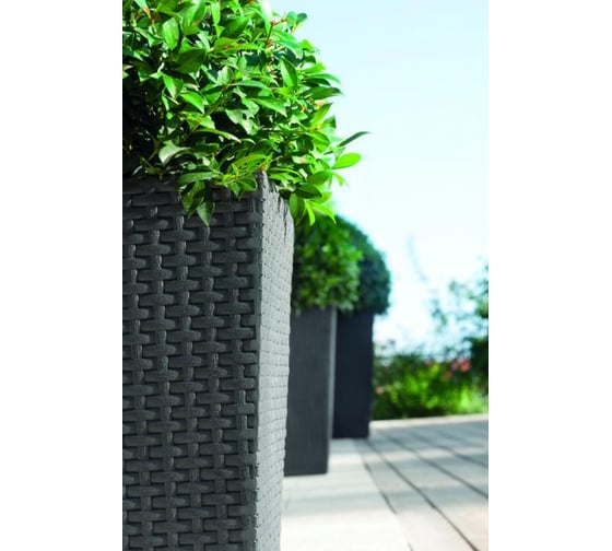 Кашпо Keter Rattan Planter L коричневое
