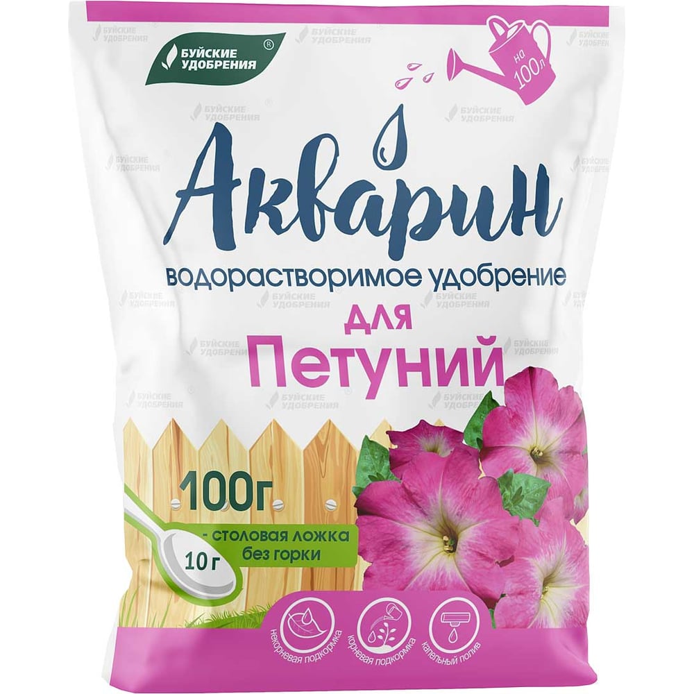 Водорастворимое удобрение Буйские Удобрения Акварин Для петуний, 100г ...