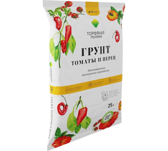 Грунт почвенный Торфяная поляна Томаты и перец 25 л 00-00005704