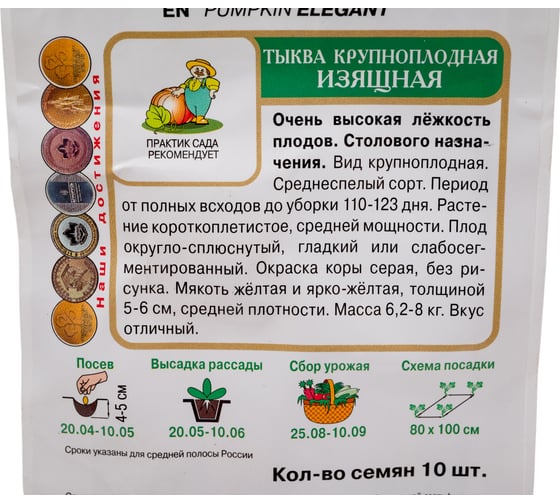 Тыква крупноплодная Агрохолдинг ПОИСК Изящная 10шт 699869