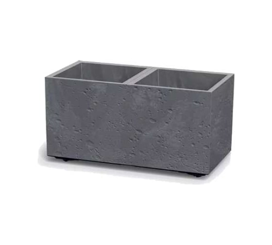 Кашпо на колесах Prosperplast Sierra Square Beton Effect 577х288 мм, h290 мм, 26 л, темно-серый DSI600E 425U 071569 1