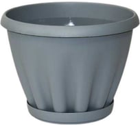Горшок Материя Пластика Знатный серый, с поддоном, d140 мм, 1 л 071540