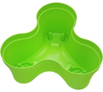 Тройной цветочный пластиковый горшок ПРОТЭКТ зеленый киви, 38,5x38,5 см ГЦ-17 ЗК