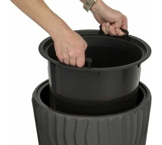 Кашпо для цветов Prosperplast SANDY SLIM 18 и 45 л, серое DPSP400-405U