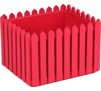 Кашпо Элластик-Пласт Лардо квадратное среднее, 28х28 см, красное ЭП 205852