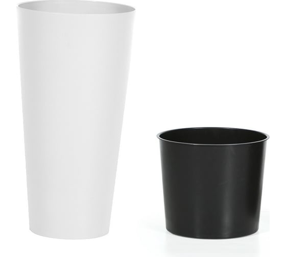 Кашпо для цветов Prosperplast TUBUS SLIM 2 предмета, белое, 15 и 27 л DTUS300-S449