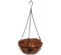 Кашпо для цветов Добросад "Бабочки" 1.2 л, с кокосовым волокном, подвесное, d=20 см 455-648