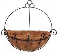 Кашпо для цветов Добросад "Коковита" 0.9 л, с кокосовым волокном, настенное, d=25 см 734-033