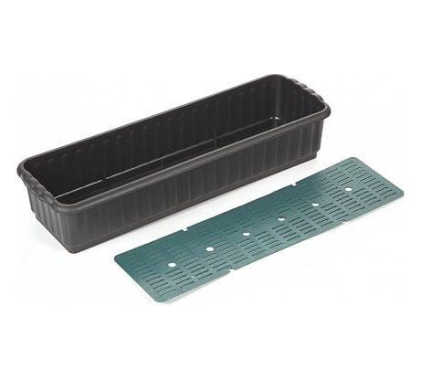 Ящик для цветов с дренажной решеткой Радиан черный 4607168310352