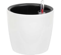 Кашпо IDEA АНФА D180 мм, с вставкой и автополивом М 3231 белый