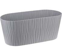 Кашпо IDEA ВОЛНА 4.2 л, овальное, с вкладышем М 3191 серый